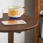 Brown Tripod Base Wood Round Side Table with Storage