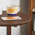 Brown Tripod Base Wood Round Side Table with Storage