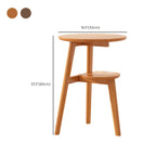 Brown Tripod Base Wood Round Side Table with Storage