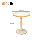 Vintage Round Glass Top Wood Base End Table