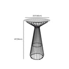 Simplistic Clear Glass Circular Iron Wireframe Bar Table