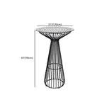 Simplistic Clear Glass Circular Iron Wireframe Bar Table