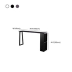Modern White Stone Top Black Metal Bar Table with Storage