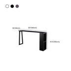 Modern White Stone Top Black Metal Bar Table with Storage
