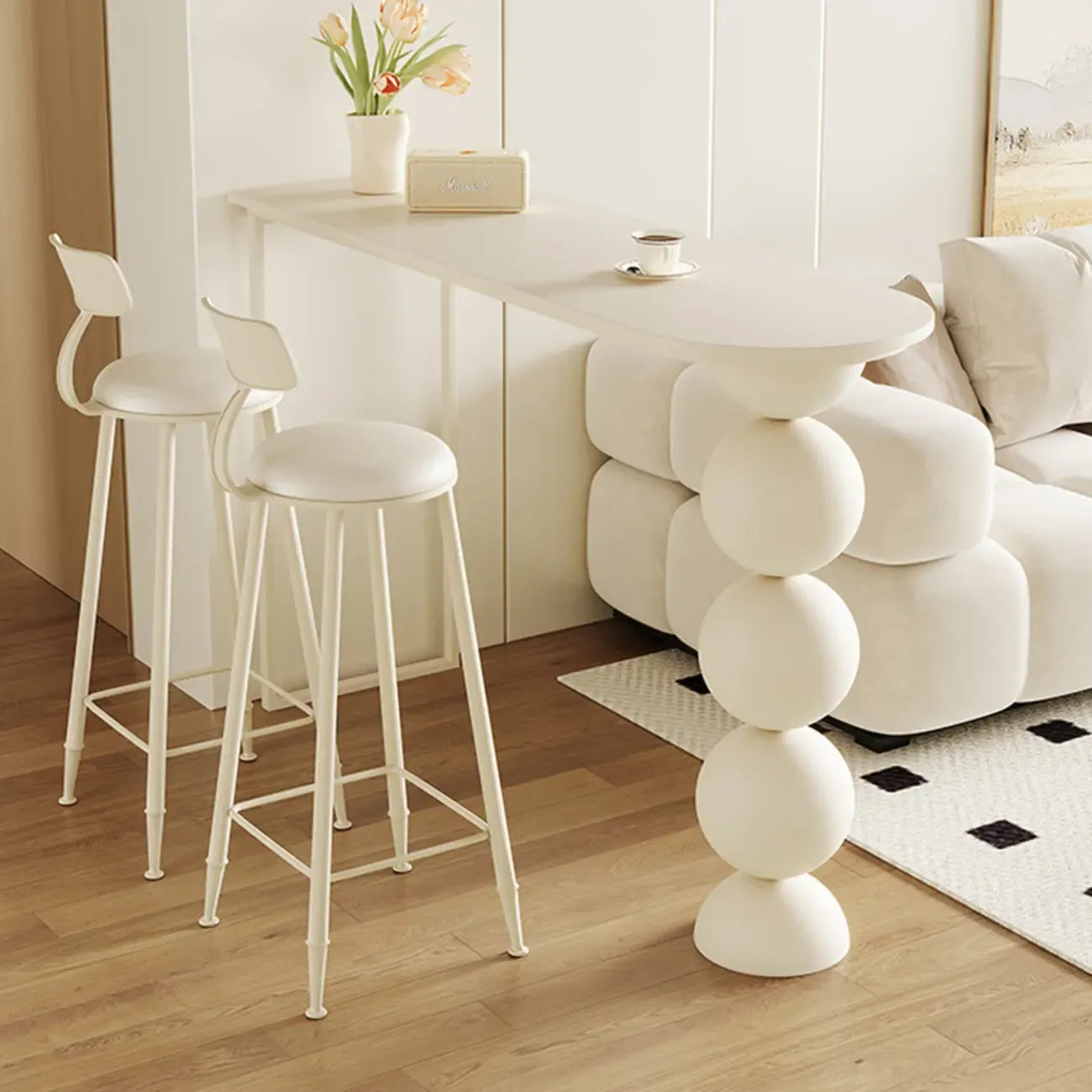 Modern Free Form White Stone Iron Bar Tables