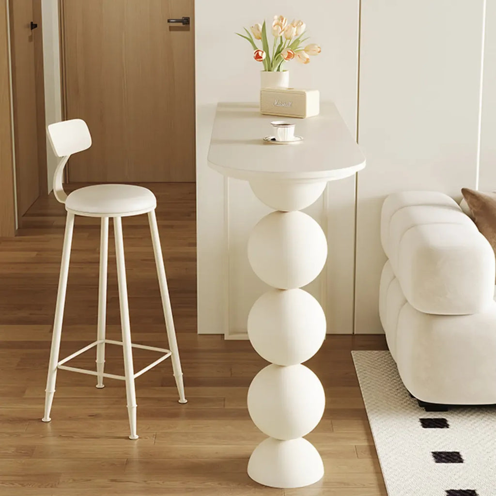Modern Free Form White Stone Iron Bar Tables