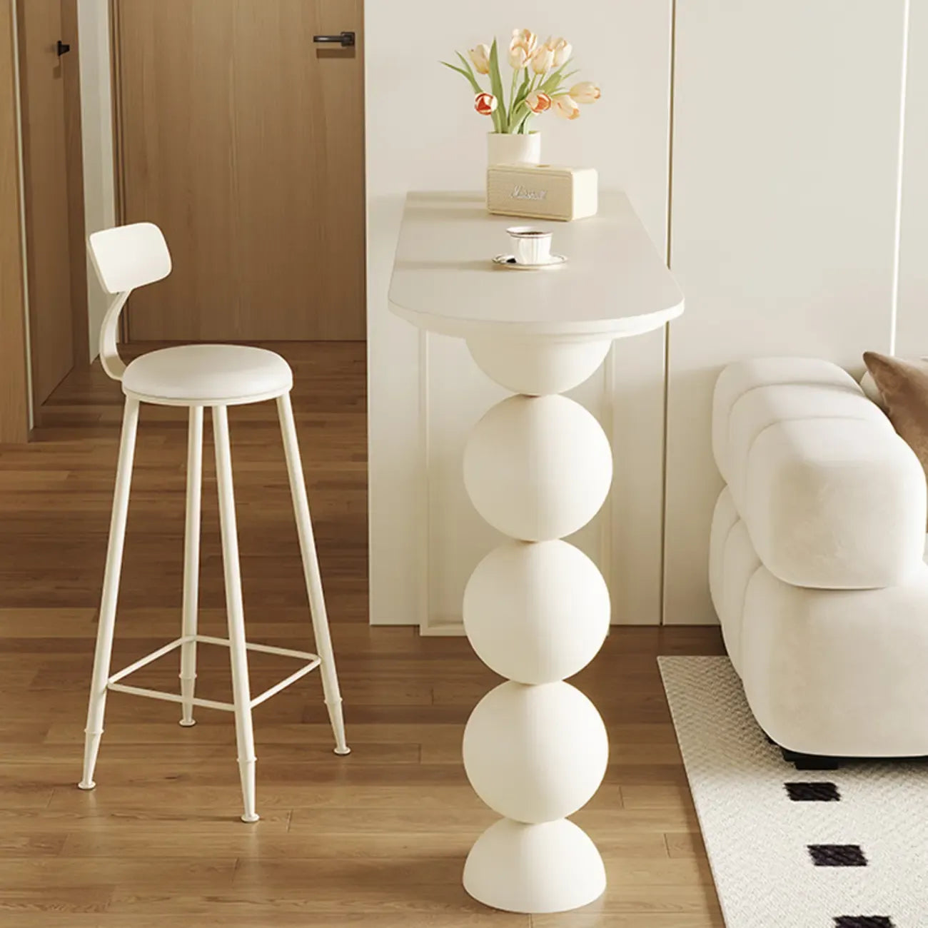 Modern Free Form White Stone Iron Bar Tables