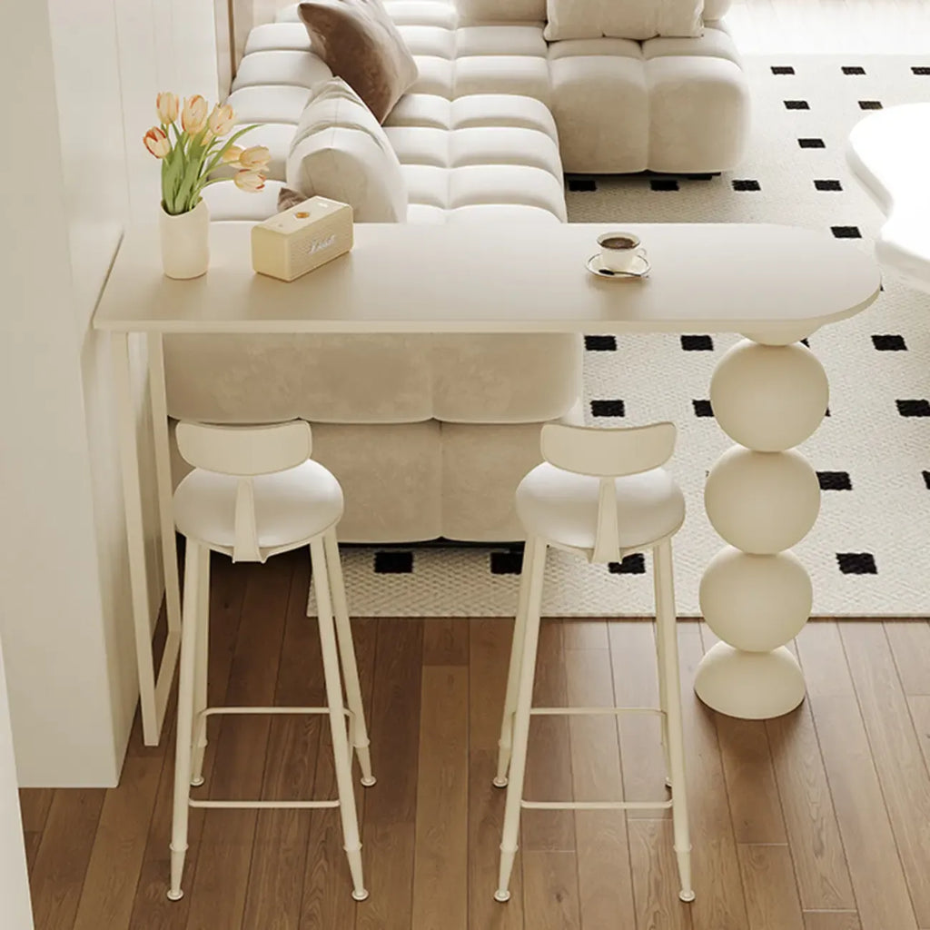 Modern Free Form White Stone Iron Bar Tables