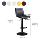 Modern Leather Upholstered Swivel Bar Stools Height Adjustable