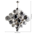 Contemporary Cluster Grey Globe Glass Chandelier