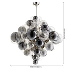 Contemporary Cluster Grey Globe Glass Chandelier