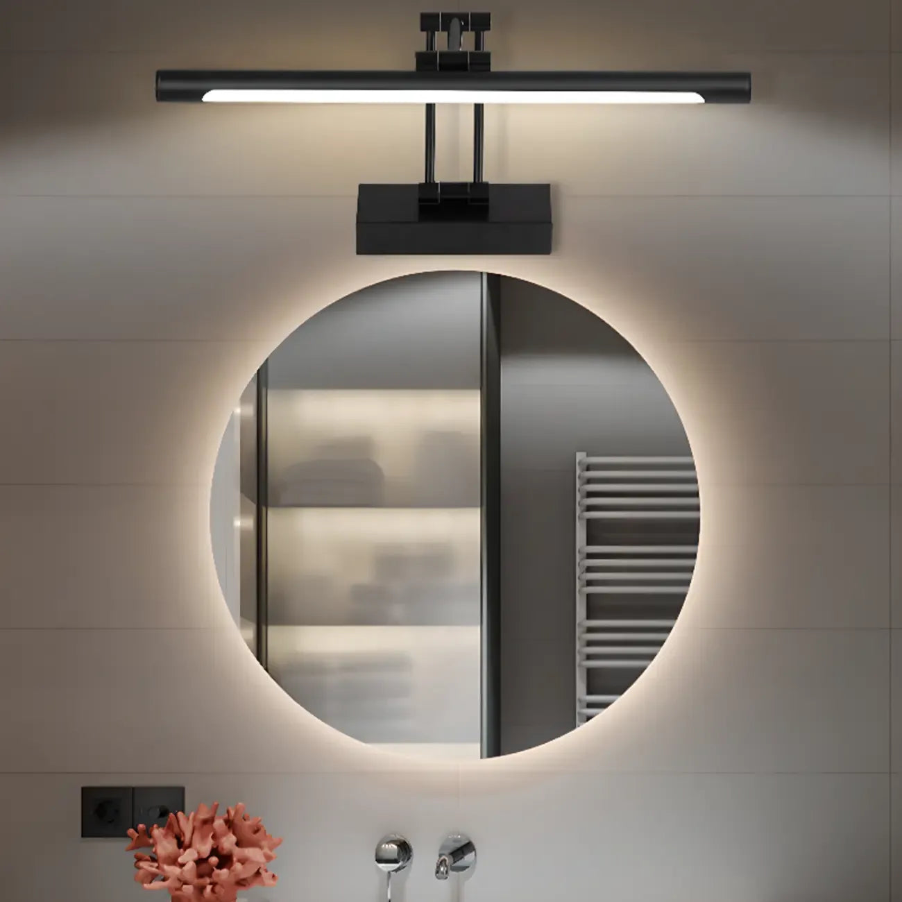 Adjustable Black Metal Cylinder LED Vanity Lights