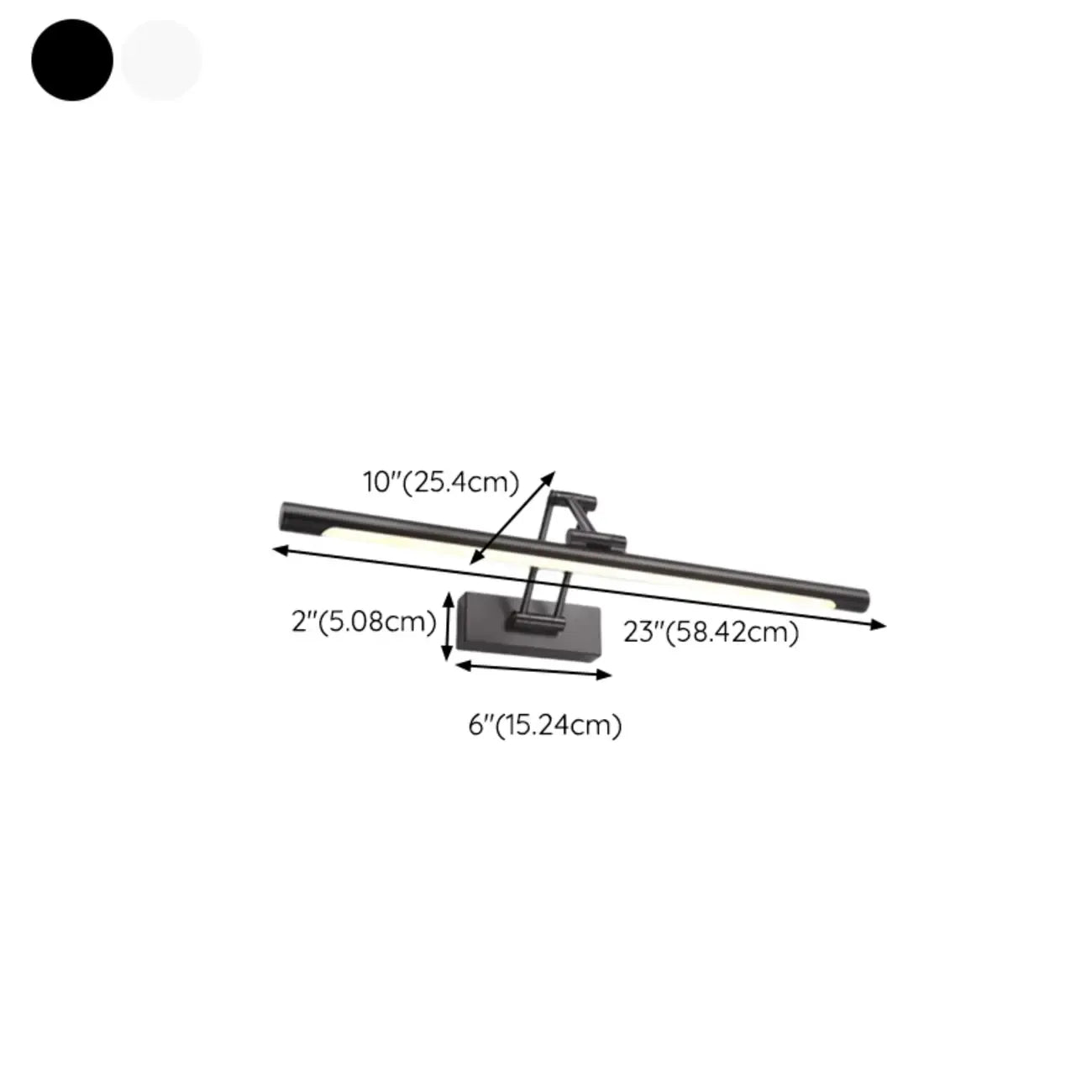 Adjustable Black Metal Cylinder LED Vanity Lights