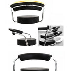 Modern Chrome Leather Ergonomic Adjustable Bar Stool