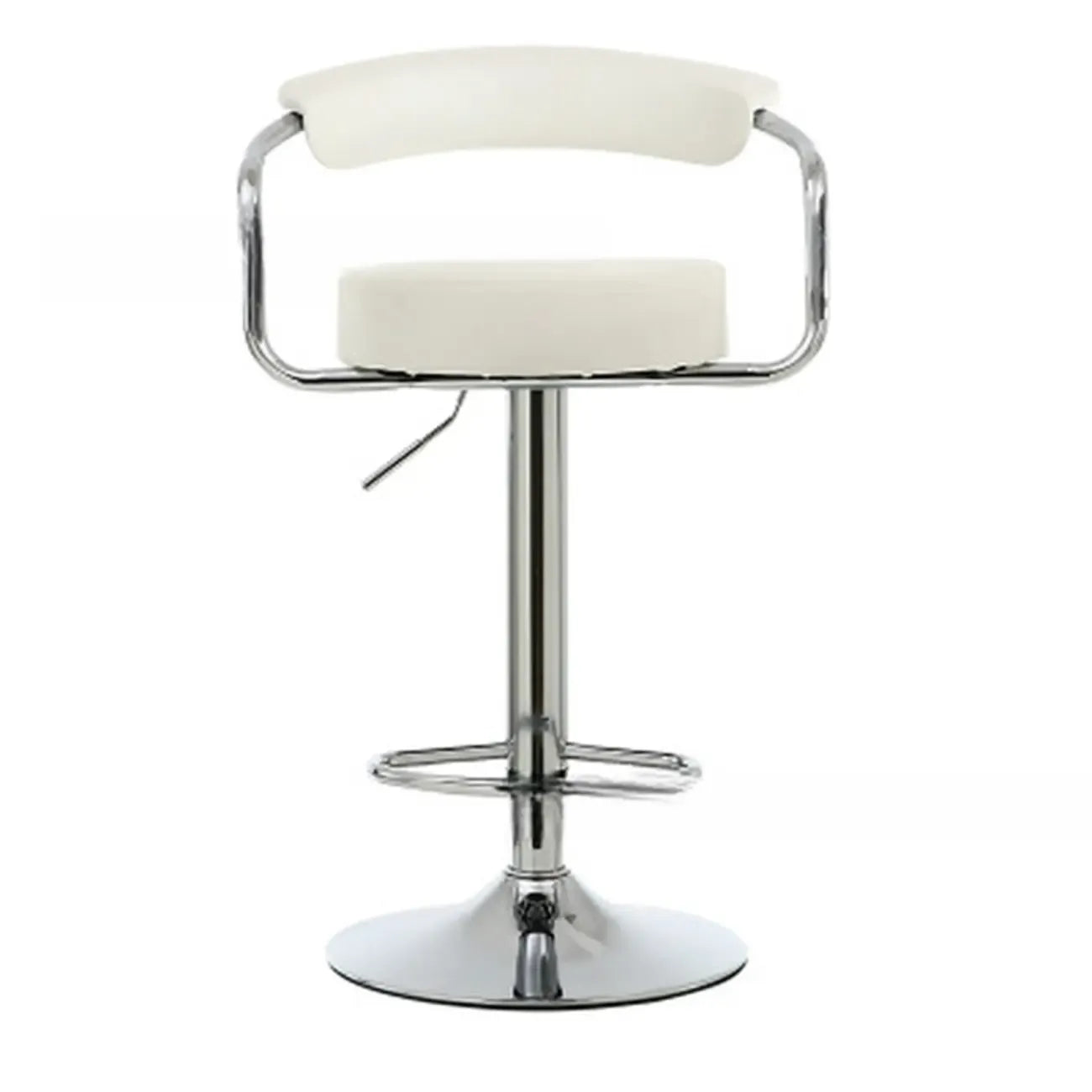 Modern Chrome Leather Ergonomic Adjustable Bar Stool