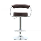 Modern Chrome Leather Ergonomic Adjustable Bar Stool