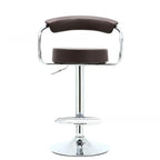 Modern Chrome Leather Ergonomic Adjustable Bar Stool