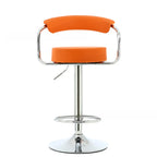 Modern Chrome Leather Ergonomic Adjustable Bar Stool