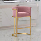 Glam Gold Sled Velvet Upholstered Bar Stool