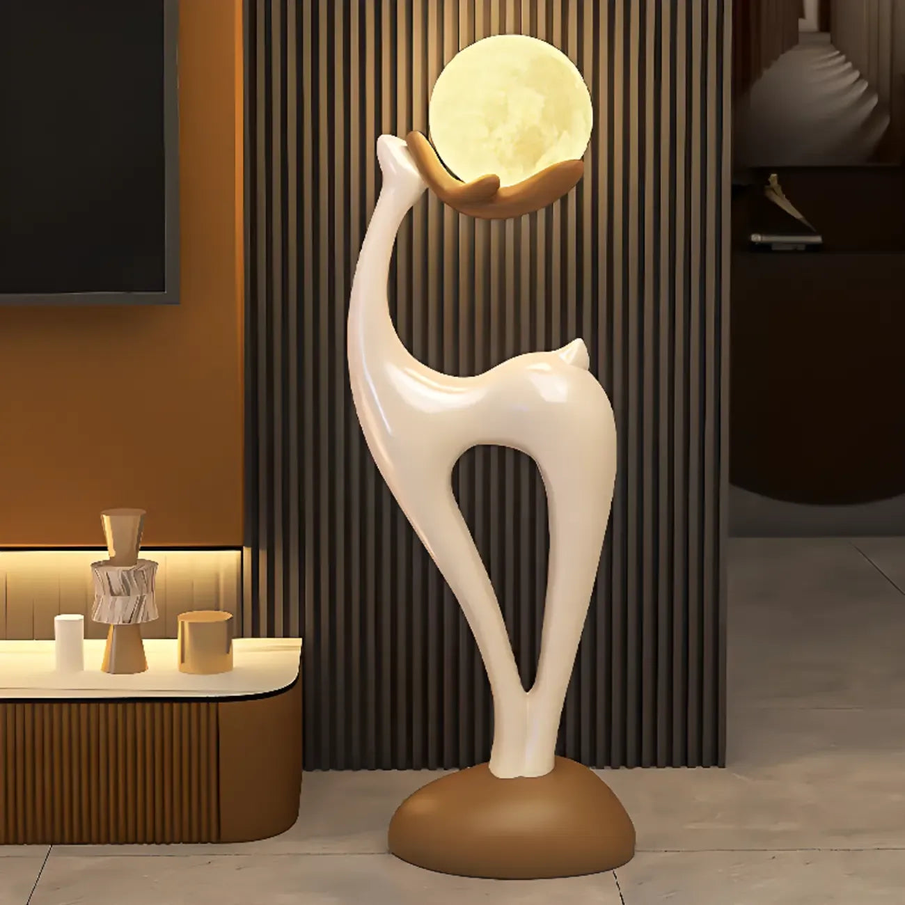 3 Color Light Deer-Shaped LED Floor Lamp for Bedroom Decor