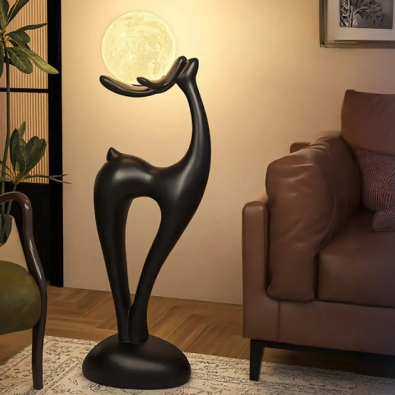 3 Color Light Deer-Shaped LED Floor Lamp for Bedroom Decor