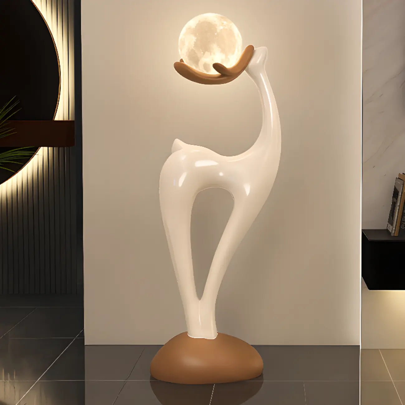 3 Color Light Deer-Shaped LED Floor Lamp for Bedroom Decor
