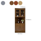 Classic Nut-Brown Wood Groove Handle Corner Storage Cabinet
