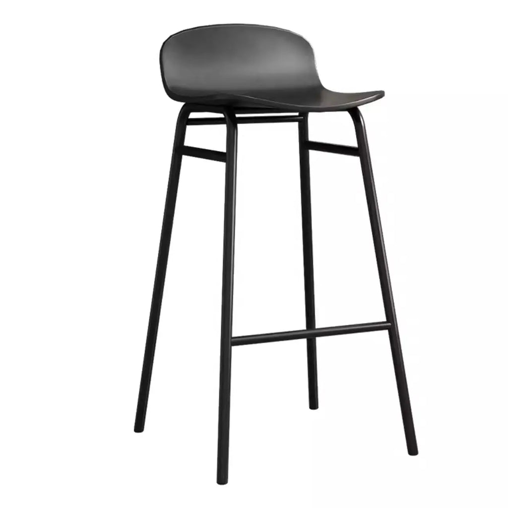 Minimalist Plastic Bar Stools with Metal Frame