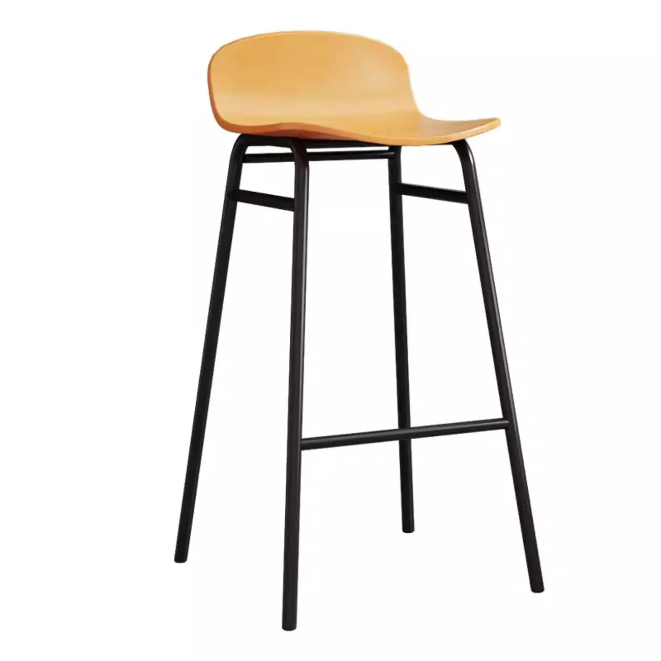 Minimalist Plastic Bar Stools with Metal Frame