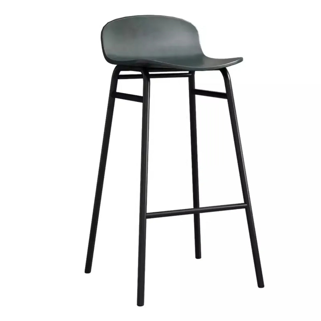 Minimalist Plastic Bar Stools with Metal Frame