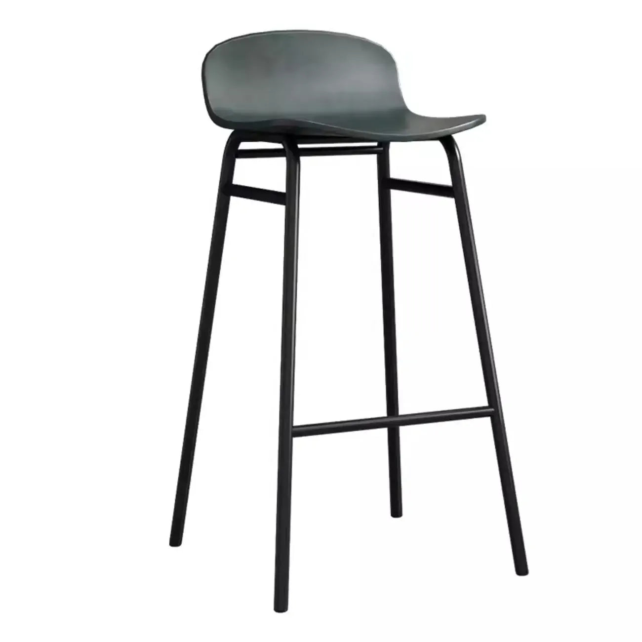 Minimalist Plastic Bar Stools with Metal Frame