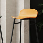 Minimalist Plastic Bar Stools with Metal Frame