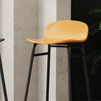 Minimalist Plastic Bar Stools with Metal Frame