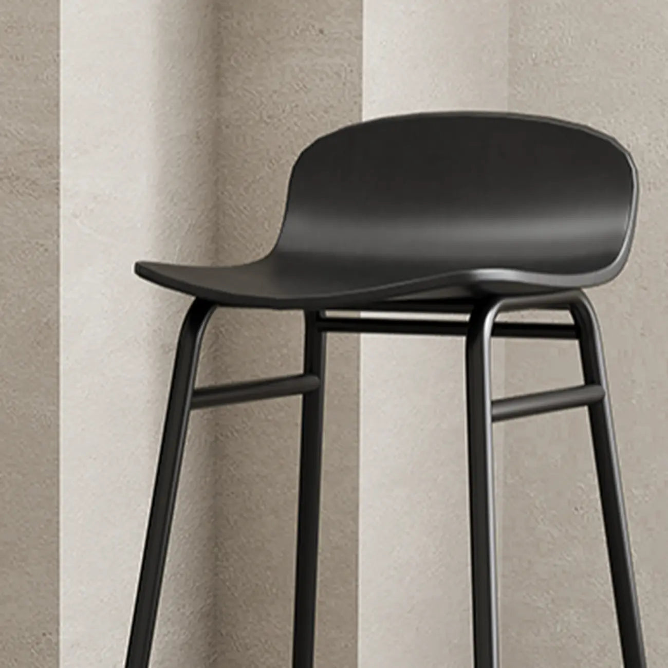 Minimalist Plastic Bar Stools with Metal Frame
