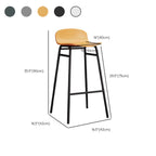 Minimalist Plastic Bar Stools with Metal Frame
