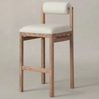 Contemporary White Upholstered Wooden Frame Counter Stools