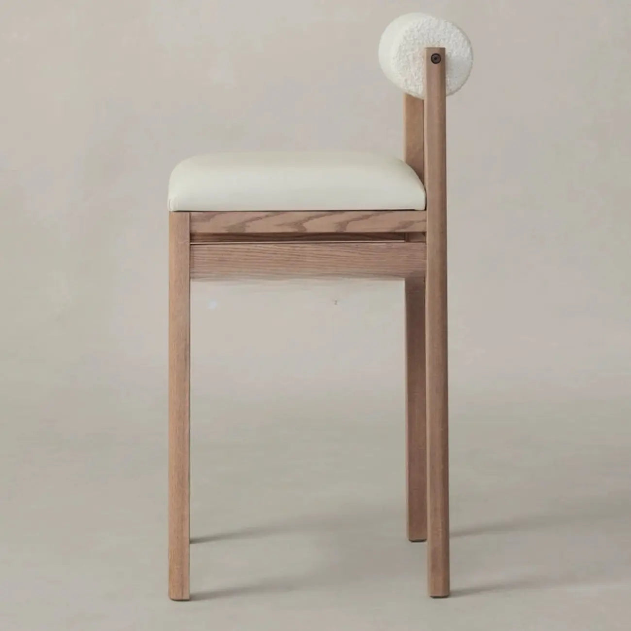 Contemporary White Upholstered Wooden Frame Counter Stools