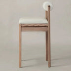 Contemporary White Upholstered Wooden Frame Counter Stools