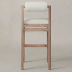Contemporary White Upholstered Wooden Frame Counter Stools