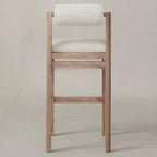 Contemporary White Upholstered Wooden Frame Counter Stools