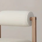 Contemporary White Upholstered Wooden Frame Counter Stools