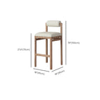 Contemporary White Upholstered Wooden Frame Counter Stools