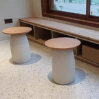 Living Room Brown Round Pedestal End Table