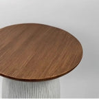 Living Room Brown Round Pedestal End Table