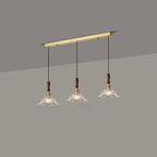 3-Light Modern Floral Glass Gold Island Pendant Light for Kitchen