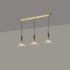 3-Light Modern Floral Glass Gold Island Pendant Light for Kitchen