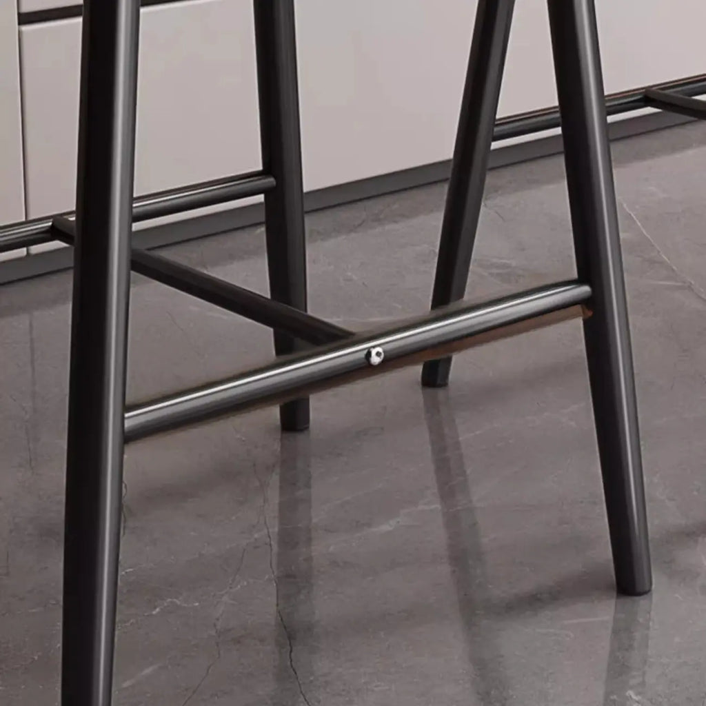 Modern Off-White Leather Curved Back Counter Bar Stools