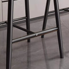 Modern Off-White Leather Curved Back Counter Bar Stools