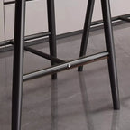 Modern Off-White Leather Curved Back Counter Bar Stools
