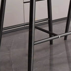Modern Off-White Leather Curved Back Counter Bar Stools